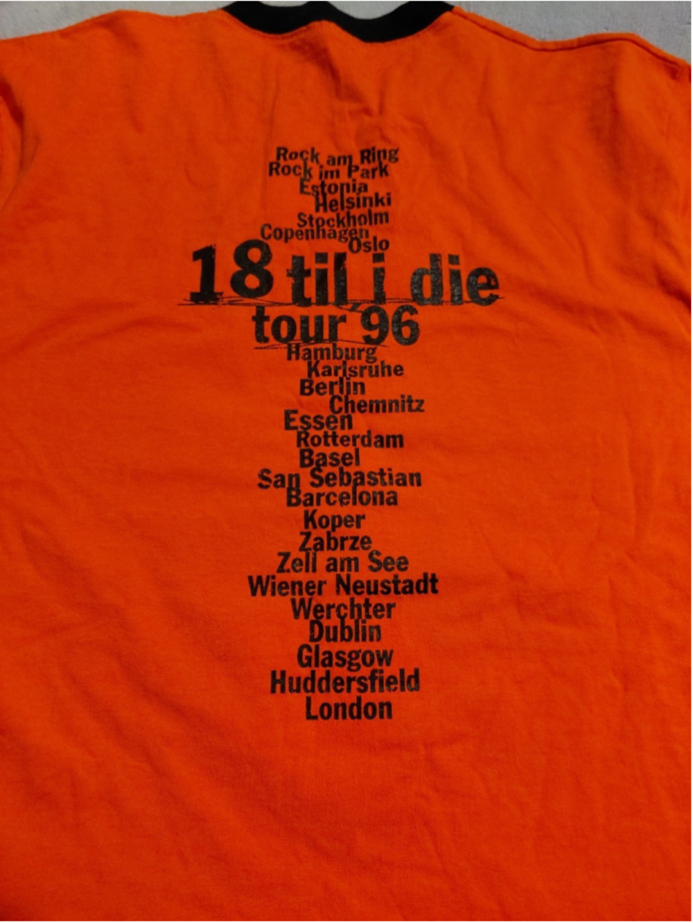 Vintage 90s Bryan Adams 18 Til I Die T Shirt 1996 Band Merch Ringer Tee Size XL - Picture 4 of 5